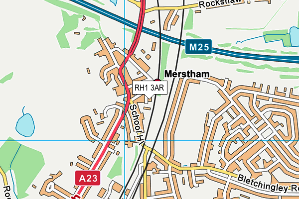 RH1 3AR map - OS VectorMap District (Ordnance Survey)