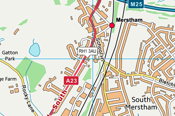 RH1 3AU map - OS VectorMap District (Ordnance Survey)