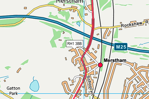 RH1 3BB map - OS VectorMap District (Ordnance Survey)