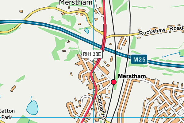RH1 3BE map - OS VectorMap District (Ordnance Survey)