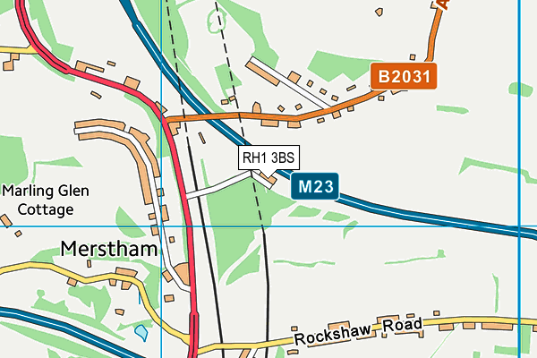 RH1 3BS map - OS VectorMap District (Ordnance Survey)