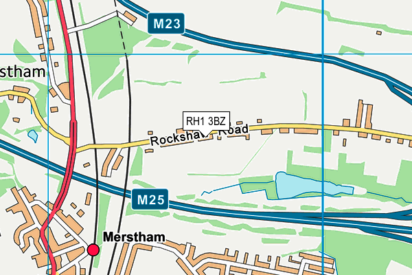 RH1 3BZ map - OS VectorMap District (Ordnance Survey)