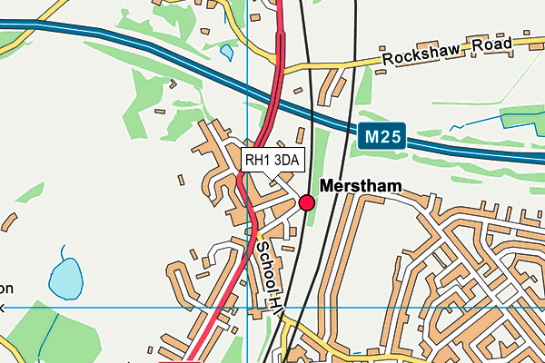 RH1 3DA map - OS VectorMap District (Ordnance Survey)