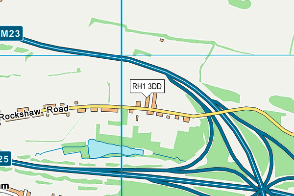 RH1 3DD map - OS VectorMap District (Ordnance Survey)