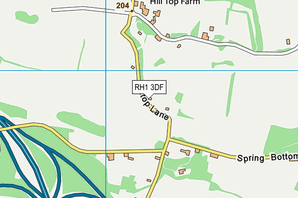 RH1 3DF map - OS VectorMap District (Ordnance Survey)