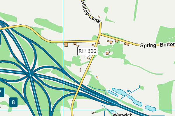 RH1 3DG map - OS VectorMap District (Ordnance Survey)