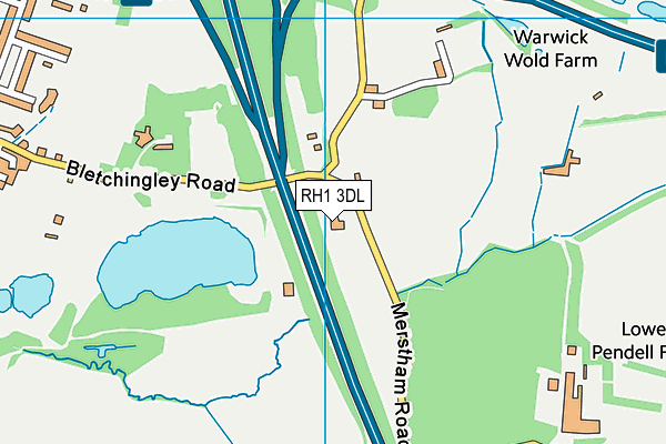 RH1 3DL map - OS VectorMap District (Ordnance Survey)