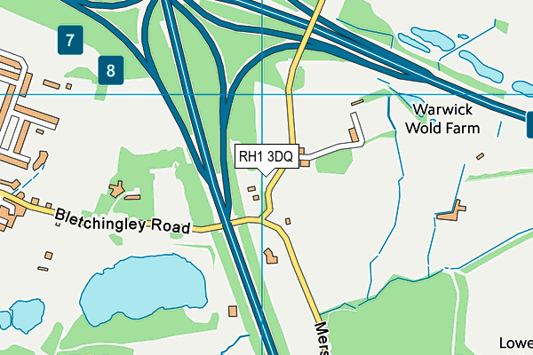 RH1 3DQ map - OS VectorMap District (Ordnance Survey)