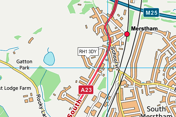 RH1 3DY map - OS VectorMap District (Ordnance Survey)