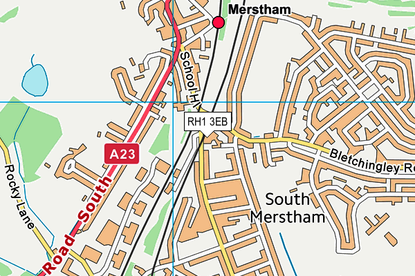 RH1 3EB map - OS VectorMap District (Ordnance Survey)