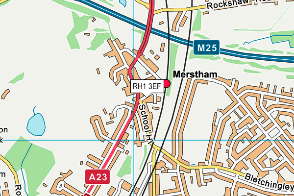 RH1 3EF map - OS VectorMap District (Ordnance Survey)