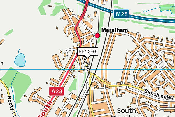 RH1 3EG map - OS VectorMap District (Ordnance Survey)