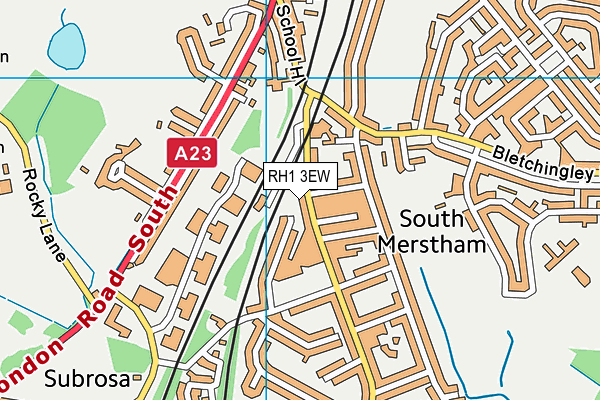 RH1 3EW map - OS VectorMap District (Ordnance Survey)