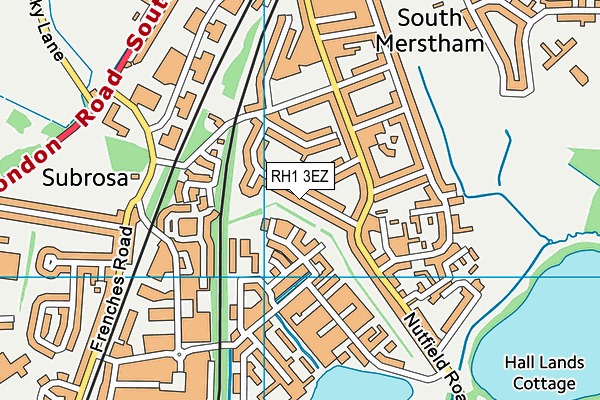 RH1 3EZ map - OS VectorMap District (Ordnance Survey)