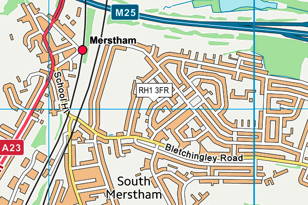 RH1 3FR map - OS VectorMap District (Ordnance Survey)