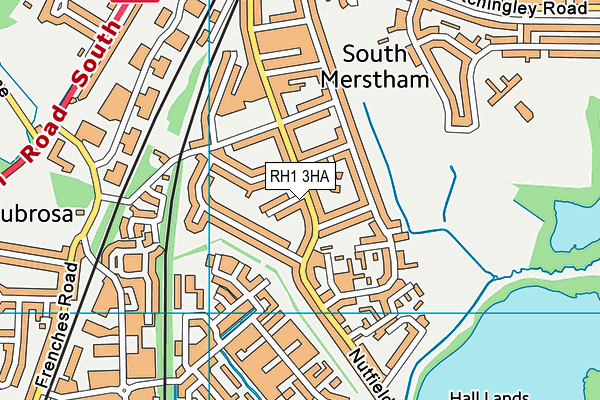 RH1 3HA map - OS VectorMap District (Ordnance Survey)