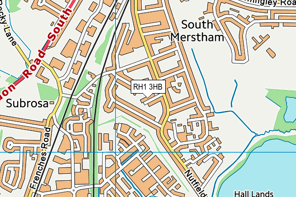 RH1 3HB map - OS VectorMap District (Ordnance Survey)
