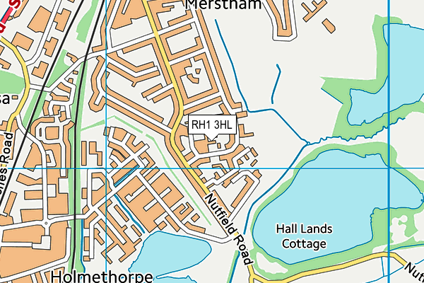 RH1 3HL map - OS VectorMap District (Ordnance Survey)