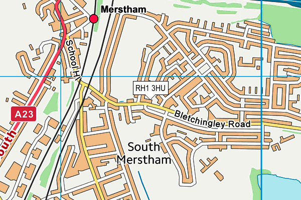 RH1 3HU map - OS VectorMap District (Ordnance Survey)