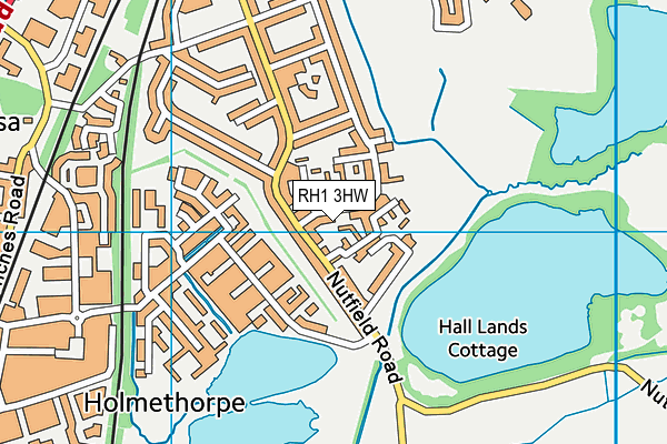 RH1 3HW map - OS VectorMap District (Ordnance Survey)