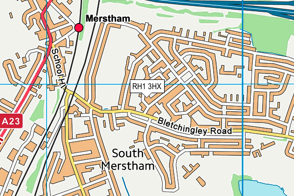 RH1 3HX map - OS VectorMap District (Ordnance Survey)