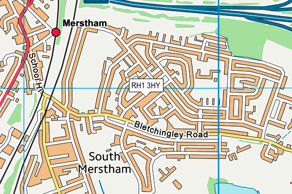 RH1 3HY map - OS VectorMap District (Ordnance Survey)