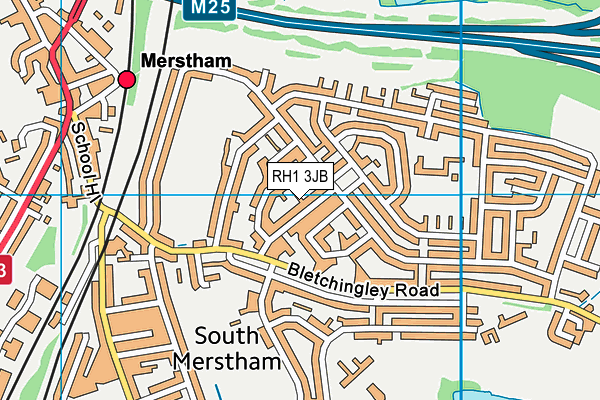 RH1 3JB map - OS VectorMap District (Ordnance Survey)