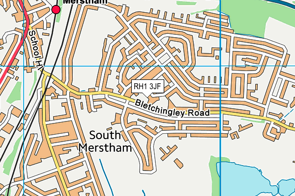 RH1 3JF map - OS VectorMap District (Ordnance Survey)