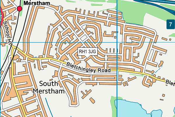 RH1 3JG map - OS VectorMap District (Ordnance Survey)
