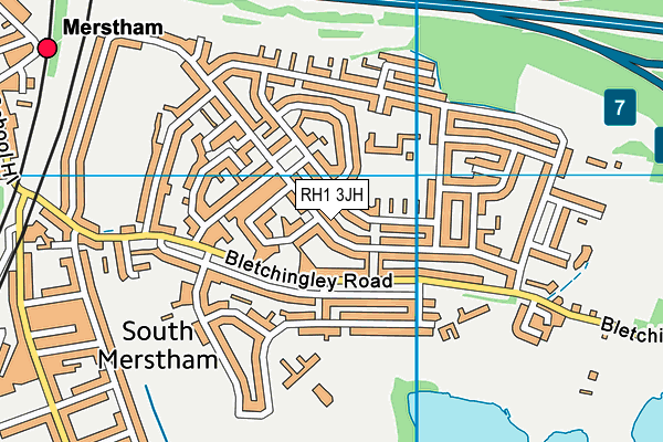 RH1 3JH map - OS VectorMap District (Ordnance Survey)