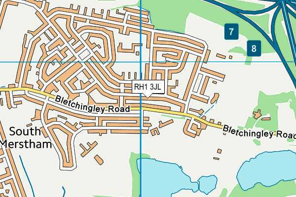 RH1 3JL map - OS VectorMap District (Ordnance Survey)