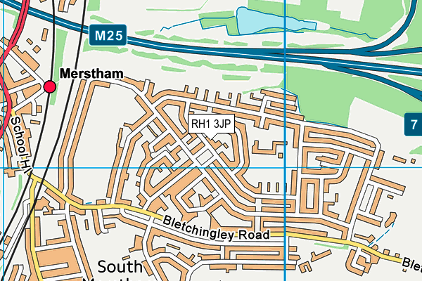 RH1 3JP map - OS VectorMap District (Ordnance Survey)