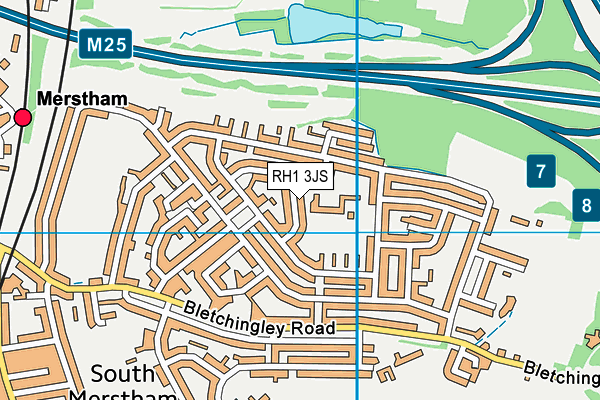RH1 3JS map - OS VectorMap District (Ordnance Survey)