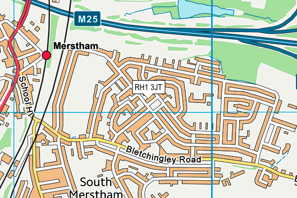 RH1 3JT map - OS VectorMap District (Ordnance Survey)