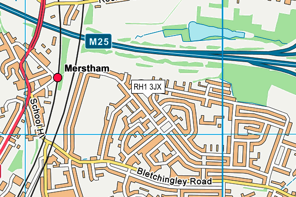 RH1 3JX map - OS VectorMap District (Ordnance Survey)