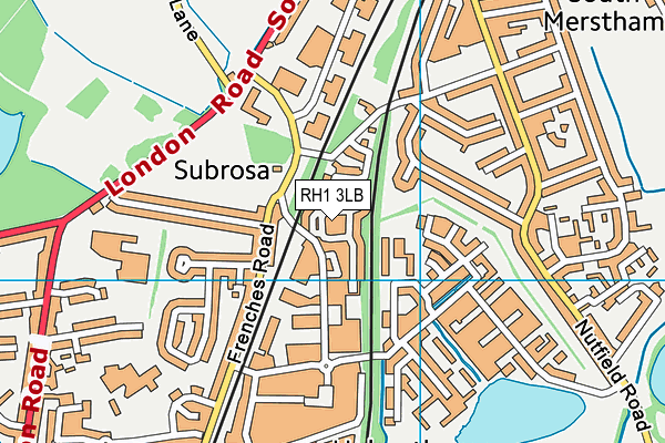 RH1 3LB map - OS VectorMap District (Ordnance Survey)