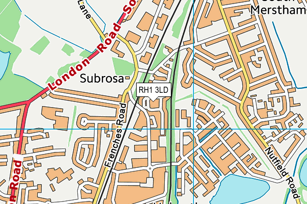 RH1 3LD map - OS VectorMap District (Ordnance Survey)