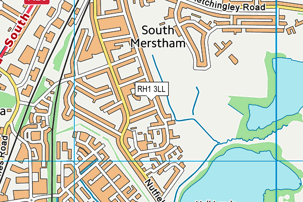 RH1 3LL map - OS VectorMap District (Ordnance Survey)