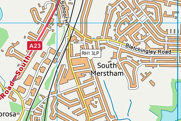RH1 3LP map - OS VectorMap District (Ordnance Survey)