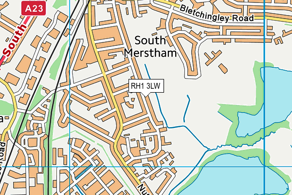 RH1 3LW map - OS VectorMap District (Ordnance Survey)