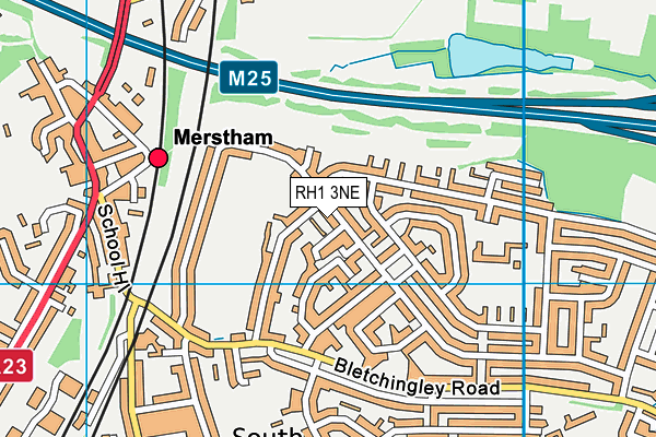 RH1 3NE map - OS VectorMap District (Ordnance Survey)