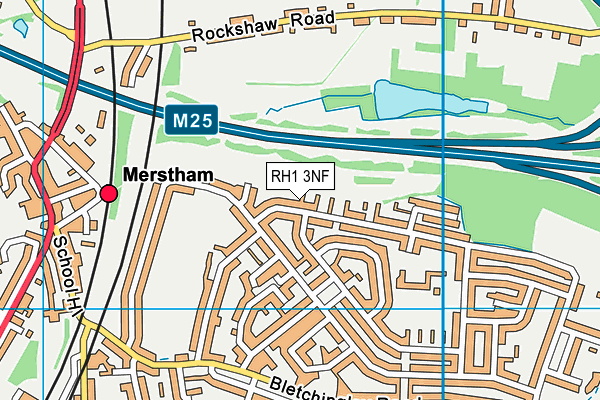 RH1 3NF map - OS VectorMap District (Ordnance Survey)