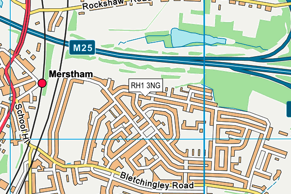 RH1 3NG map - OS VectorMap District (Ordnance Survey)