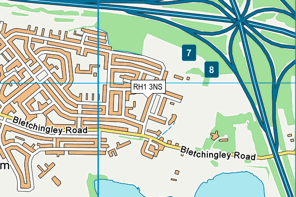 RH1 3NS map - OS VectorMap District (Ordnance Survey)