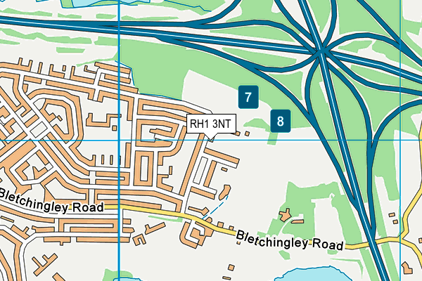 RH1 3NT map - OS VectorMap District (Ordnance Survey)