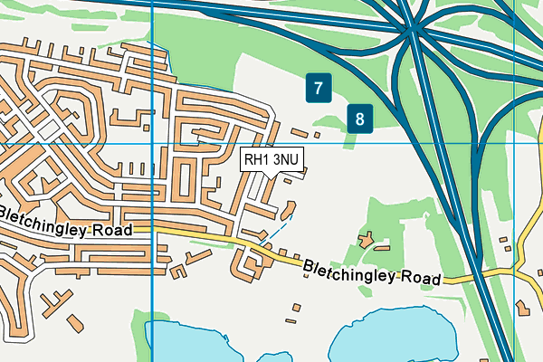 RH1 3NU map - OS VectorMap District (Ordnance Survey)