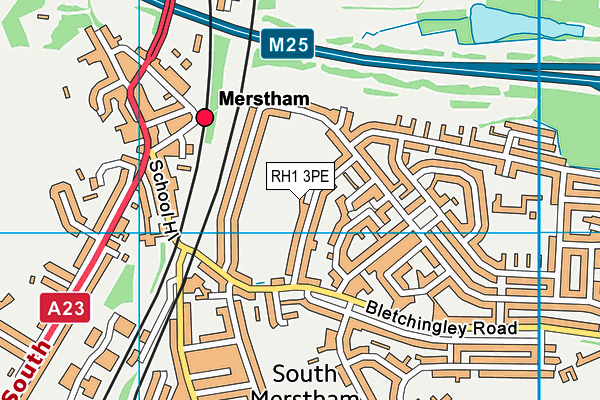 RH1 3PE map - OS VectorMap District (Ordnance Survey)