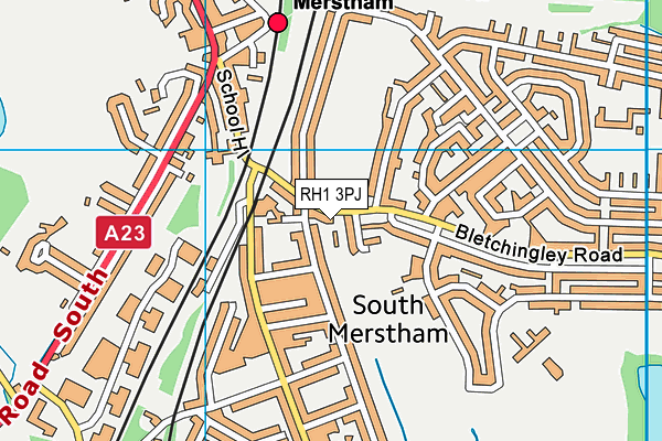 RH1 3PJ map - OS VectorMap District (Ordnance Survey)