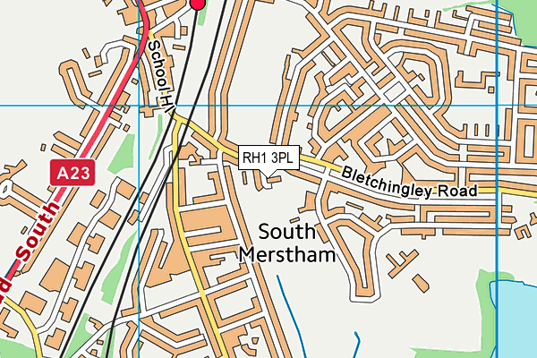 RH1 3PL map - OS VectorMap District (Ordnance Survey)