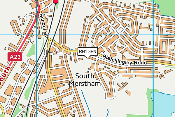 RH1 3PN map - OS VectorMap District (Ordnance Survey)